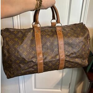 Louis Vuitton Monogram French Co Keepall 45 Duffle Bag Luggage